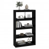 Regał na książki/przegroda, czarny, 80x30x135,5 cm, sosnowy