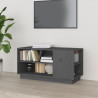 Szafka pod telewizor, szara, 80x35x40,5 cm, lite drewno sosnowe