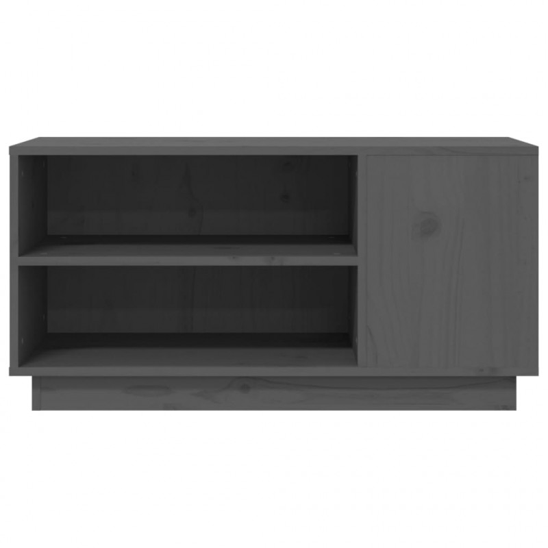 Szafka pod telewizor, szara, 80x35x40,5 cm, lite drewno sosnowe