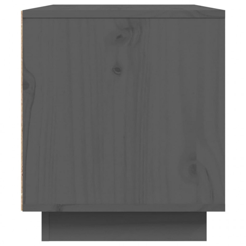 Szafka pod telewizor, szara, 80x35x40,5 cm, lite drewno sosnowe