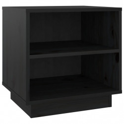 Szafka nocna, czarna, 40x34x40 cm, lite drewno sosnowe
