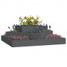 Donica, szara, 83x83x27 cm, lite drewno sosnowe