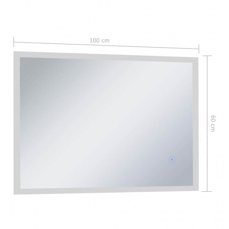 Lustro łazienkowe z LED i czujnikiem dotykowym, 100x60 cm
