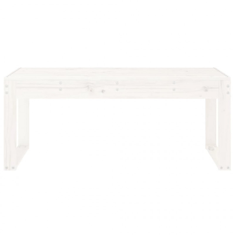 Ławka ogrodowa, biała, 110x38x45 cm, lite drewno sosnowe