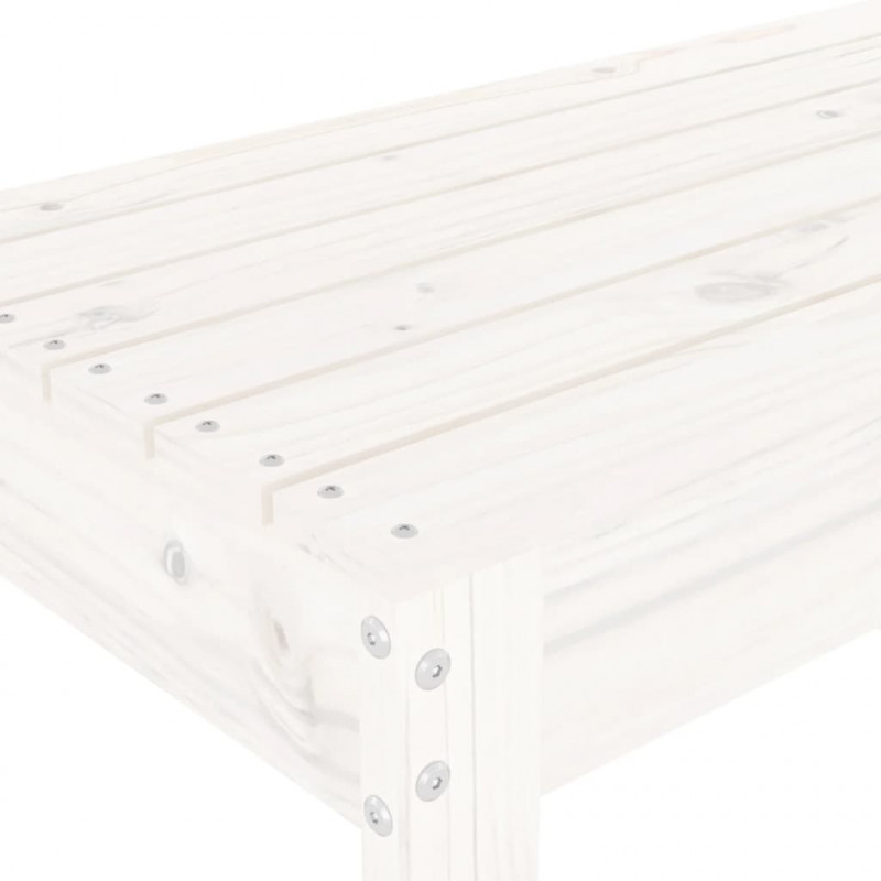 Ławka ogrodowa, biała, 110x38x45 cm, lite drewno sosnowe