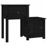 Szafki nocne, 2 szt., czarne, 79,5x38x65,5 cm, drewno sosnowe