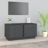 Szafka pod telewizor, szara, 80x35x40,5 cm, lite drewno sosnowe