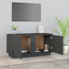 Szafka pod telewizor, szara, 80x35x40,5 cm, lite drewno sosnowe