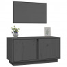 Szafka pod telewizor, szara, 80x35x40,5 cm, lite drewno sosnowe