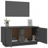 Szafka pod telewizor, szara, 80x35x40,5 cm, lite drewno sosnowe