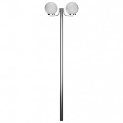 Lampa ogrodowa na słupku, 2 kule, 220 cm