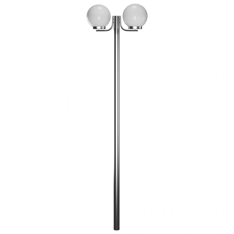 Lampa ogrodowa na słupku, 2 kule, 220 cm