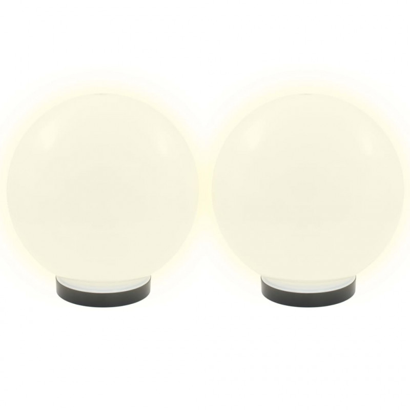 Lampy zewnętrzne LED, 2 szt., kule 25 cm, PMMA