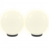 Lampy zewnętrzne LED, 2 szt., kule 25 cm, PMMA