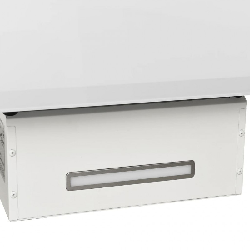 Ścienny okap kuchenny, 90 cm, stal i hartowane szkło, biały