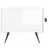 Szafka pod TV, wysoki połysk, biała, 150x36x30 cm