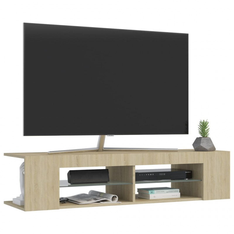 Szafka TV z oświetleniem LED, dąb sonoma, 135x39x30 cm