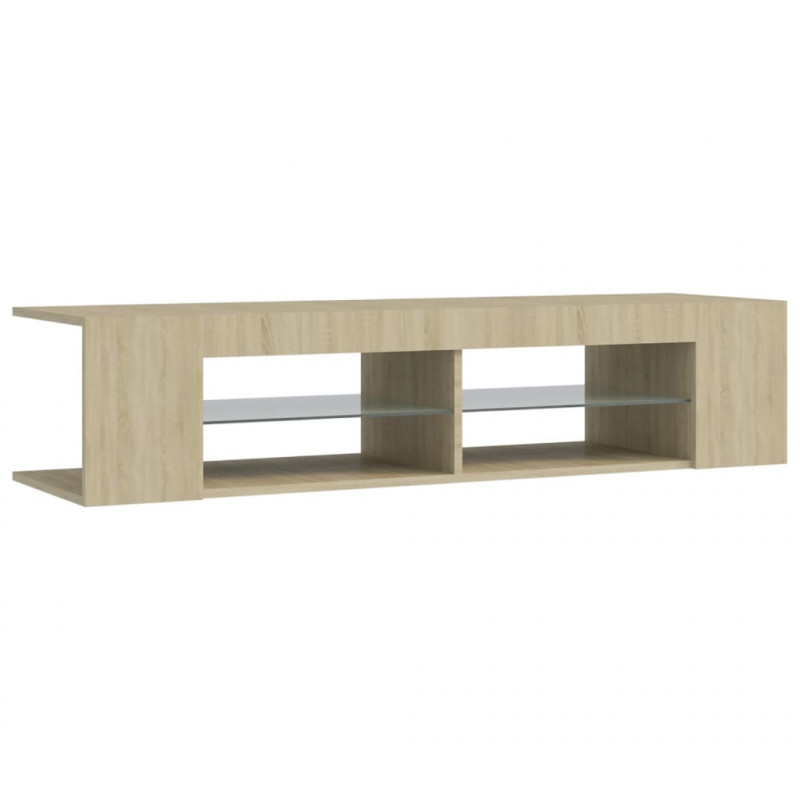Szafka TV z oświetleniem LED, dąb sonoma, 135x39x30 cm