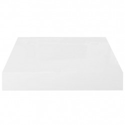 Półki ścienne 4 szt., białe, wysoki połysk, 23x23,5x3,8 cm, MDF