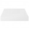 Półki ścienne 4 szt., białe, wysoki połysk, 23x23,5x3,8 cm, MDF