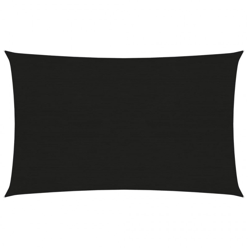 Żagiel przeciwsłoneczny, 160 g/m², czarny, 2x4,5 m, HDPE