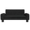 Sofa dla dzieci, czarna, 70x45x30 cm, obita tkaniną
