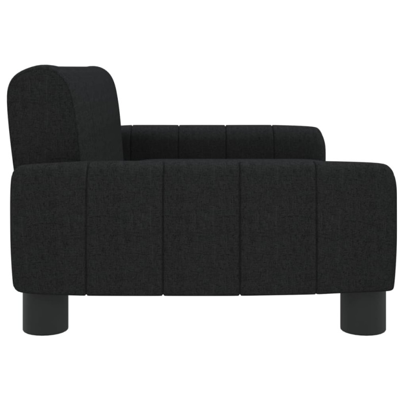 Sofa dla dzieci, czarna, 70x45x30 cm, obita tkaniną