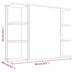 Szafka łazienkowa z lustrem, brązowy dąb, 80x20,5x64 cm