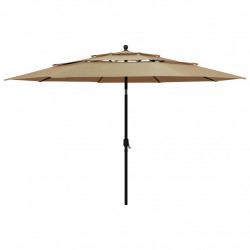 3-poziomowy parasol na aluminiowym słupku, kolor taupe, 3,5 m