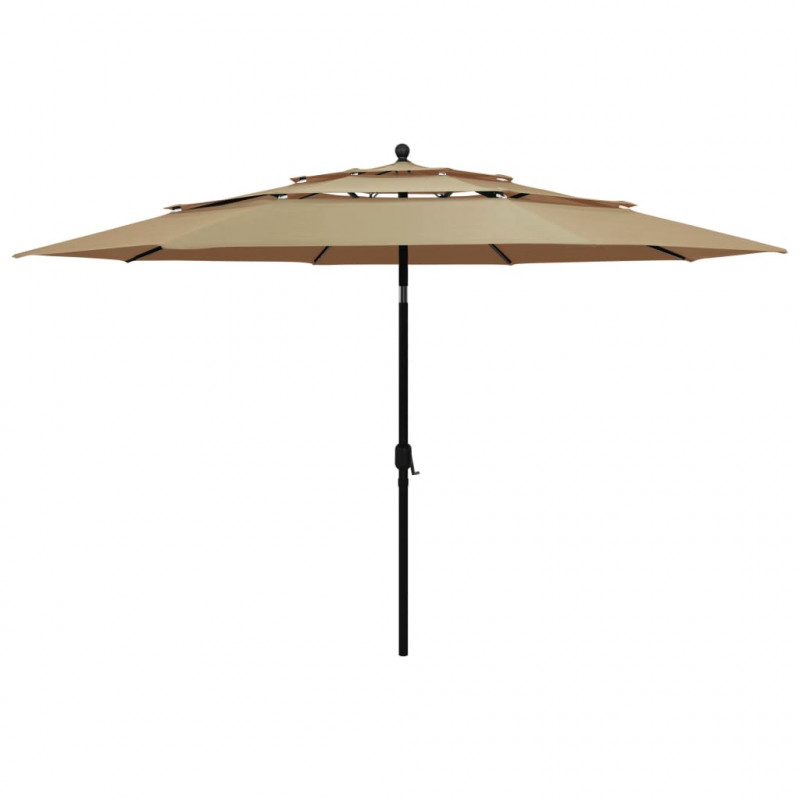 3-poziomowy parasol na aluminiowym słupku, kolor taupe, 3,5 m