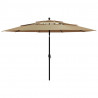 3-poziomowy parasol na aluminiowym słupku, kolor taupe, 3,5 m