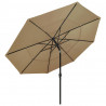 3-poziomowy parasol na aluminiowym słupku, kolor taupe, 3,5 m