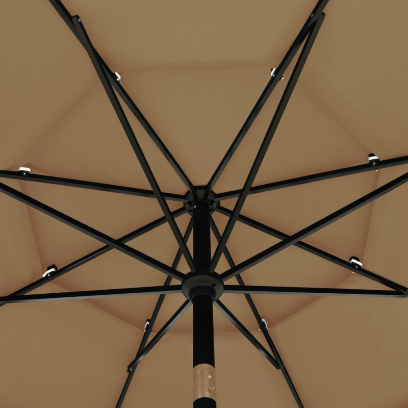 3-poziomowy parasol na aluminiowym słupku, kolor taupe, 3,5 m