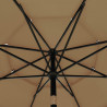 3-poziomowy parasol na aluminiowym słupku, kolor taupe, 3,5 m