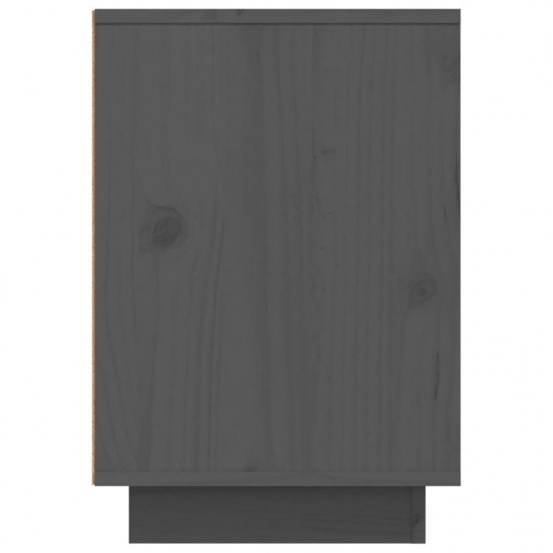 Szafki nocne, 2 szt., szare, 50x34x50 cm, lite drewno sosnowe