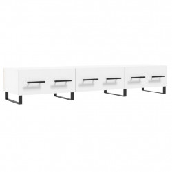 Szafka pod TV, biała, 150x36x30 cm, materiał drewnopochodny