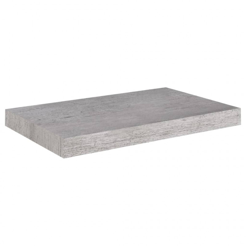 Półki ścienne, 2 szt., szarość betonu, 50x23x3,8 cm, MDF