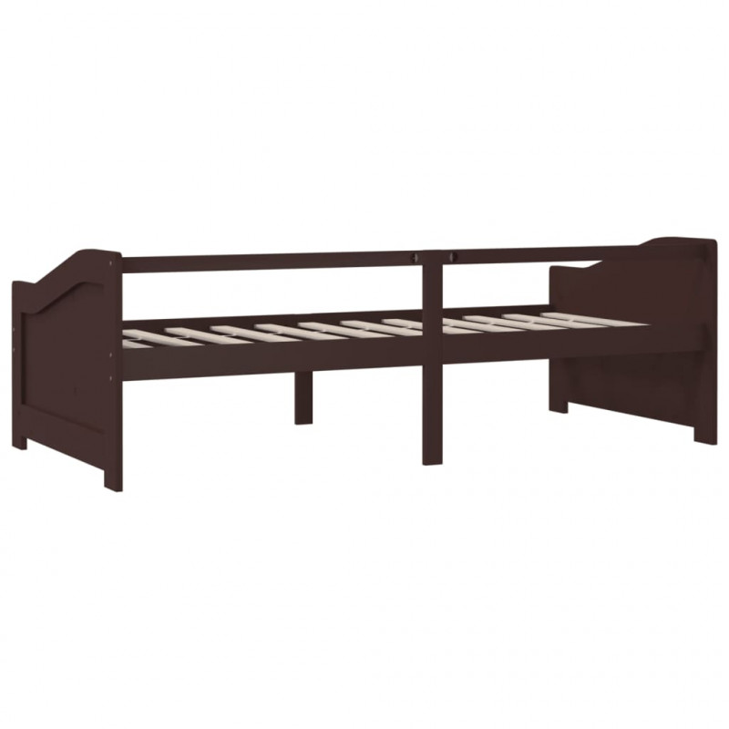 3-osobowa sofa/łóżko, ciemnobrązowa, drewno sosnowe, 90x200 cm