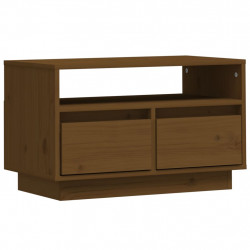 Szafka pod TV, miodowy brąz, 60x35x37 cm, lite drewno sosnowe