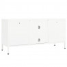 Szafka pod telewizor, biała, 105x35x52 cm, stal i szkło