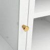 Szafka pod telewizor, biała, 105x35x52 cm, stal i szkło