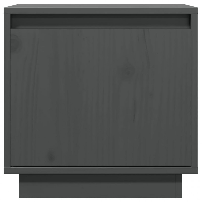 Szafki nocne, 2 szt., szare, 40x30x40 cm, lite drewno sosnowe