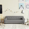 Sofa dla dzieci, szara, 90x53x30 cm, sztuczna skóra