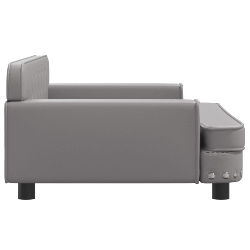 Sofa dla dzieci, szara, 90x53x30 cm, sztuczna skóra