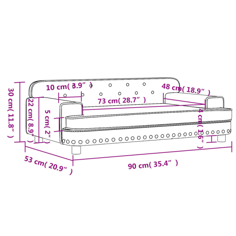 Sofa dla dzieci, szara, 90x53x30 cm, sztuczna skóra