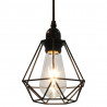 Lampa sufitowa, diamentowe klosze, czarna, 3 żarówki E27