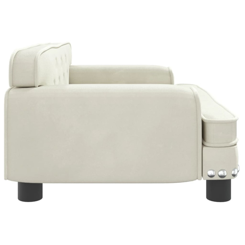Sofa dla dzieci, kremowa, 70x45x30 cm, aksamit