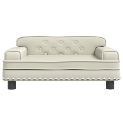 Sofa dla dzieci, kremowa, 70x45x30 cm, sztuczna skóra