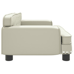 Sofa dla dzieci, kremowa, 70x45x30 cm, sztuczna skóra