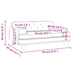 Sofa dla dzieci, kremowa, 70x45x30 cm, sztuczna skóra